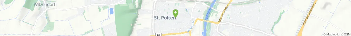 Kartendarstellung des Standorts für Alte Spora-Apotheke in 3100 Sankt Pölten